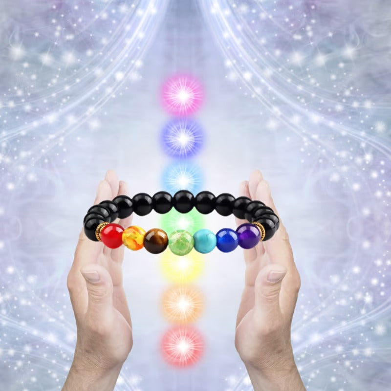 PULSERA CHAKRA 7 + CAJITA DE PRESENTACION